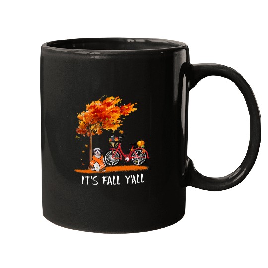 Shih Tzu Pet Its Fall Yall Shih Tzu Bike Pumpkin Spice Fall Autumn Mugs