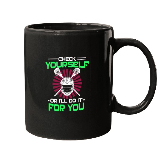 Sport Lacrosse Gift Check yourself Lacrosse Lax Helmet gift new Mugs