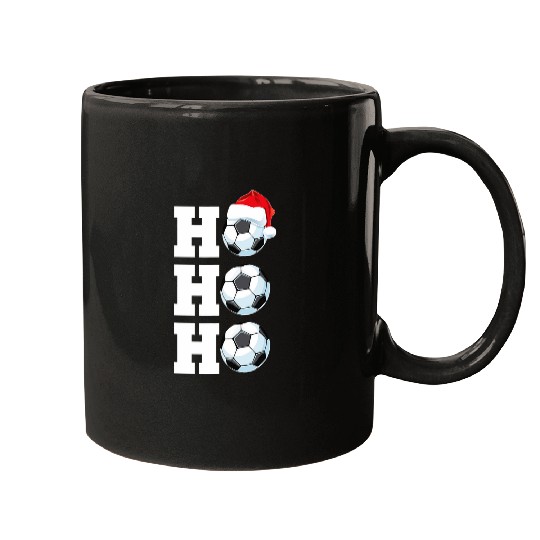 Sport Soccer Ho Ho Ho Christmas Soccer Ball Santa Hat Funny Soccer Player Mugs