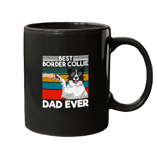 Border Collie Pet Mens bests Border Collie Dad Ever Dog Dad Fist Bump Mugs