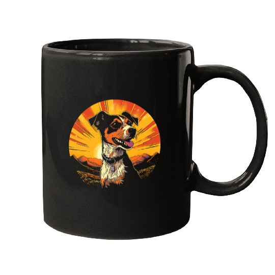 Jack Russell Pet vintages Style 3 Mugs