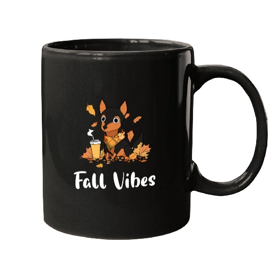 Miniature Pinscher Pet Fall Vibes Funny Dog Pumpkin Spice Latte Mugs