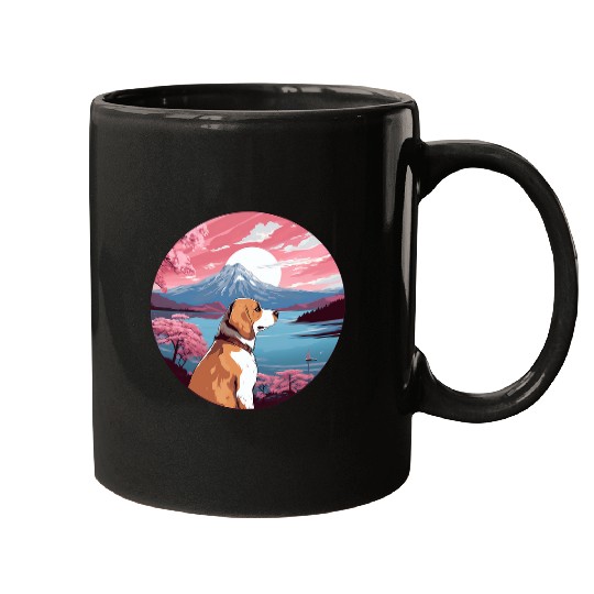 Beagle Pet Mount Fuji Funny Dog Japan Mugs