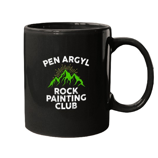 Sport American Football Pen Argyl Rock Painting Club High School Football Memories Mugs