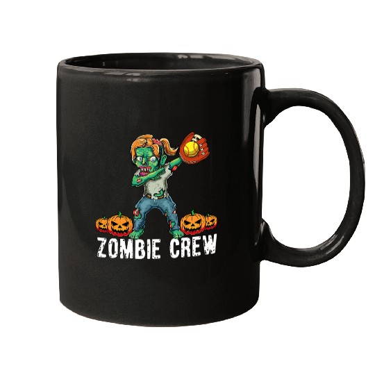 Sport Softball Female Zombie Crew Halloween Softball Team Girls Woman Scary Mugs