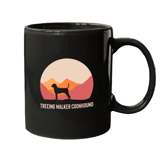 Coonhound Pet Treeing Walker Coonhound Cute Silhouette Mugs