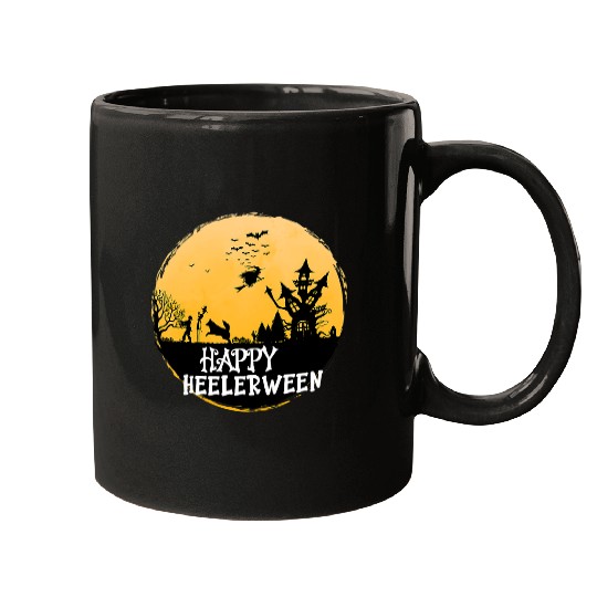 Australian Cattle Pet Dog Full Moon Red Blue Heeler Halloween 1 Mugs
