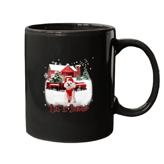 Maltese Pet Merry Christmas Let It Snow Mugs