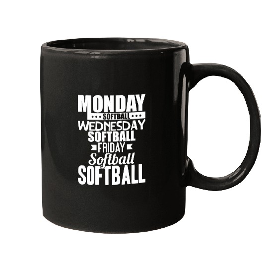 Sport Softball Monday Softball Wednesday Softball Friday Softball Softball Mugs