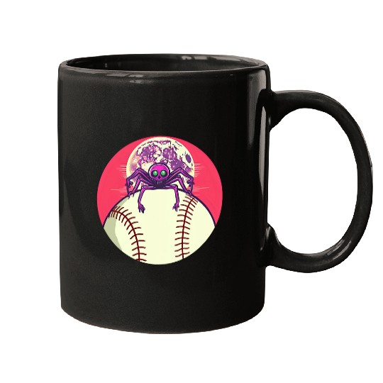 Sport Baseball Spider On Baseball Design Baseball Halloween Mugs
