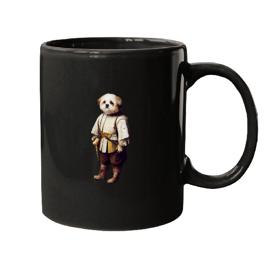 Lhasa Apso Pet Funny Lhasa Apso Dog Baroque Art Mugs