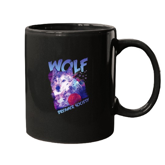 Coyote Mammal Dreamer Society Wild Wolves wolfs And A Dream Catcher Mugs