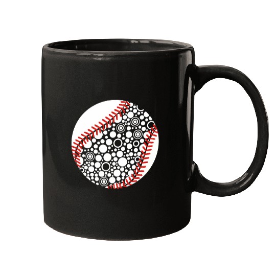 Sport Baseball Funny Cute Polka Dot Baseball Player International Dot Day Mugs