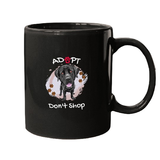 Labrador Pet Black Labrador Dog Adopt Dont Shop Puppy Paws Art Mugs