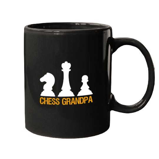 Mens Chess Grandpa Chess Grandfather Coachs Chess Club Mugs