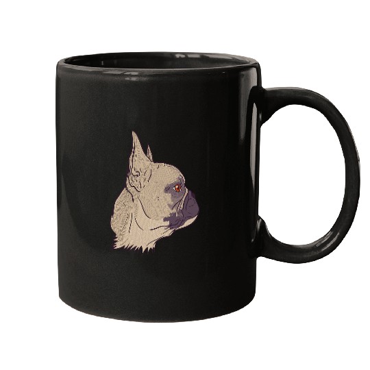 French Bulldog Pet Face illustration of a cute french bully bulldog Mugs