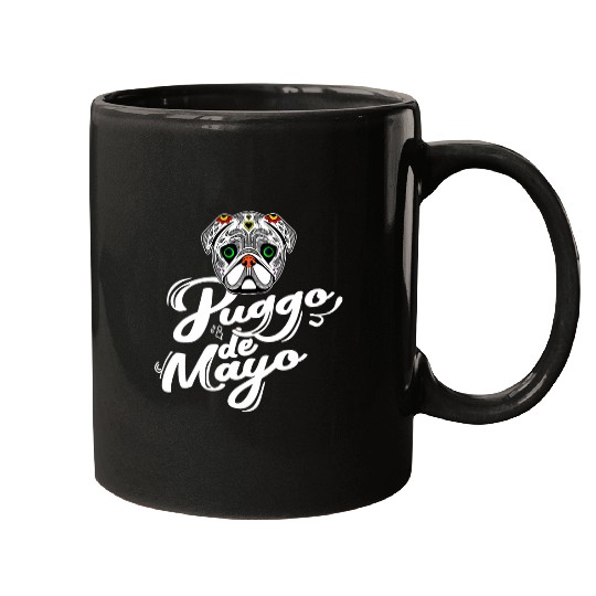 Pug Pet Face 2Sugar Skull Cinco De Mayo Mexican Mugs