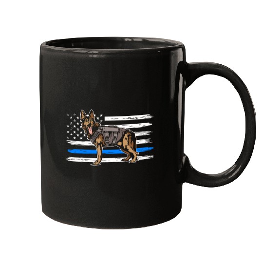K9 Pet Thin Blue Line K9 Dog Law Enforcement Police Dog Policeman Mugs
