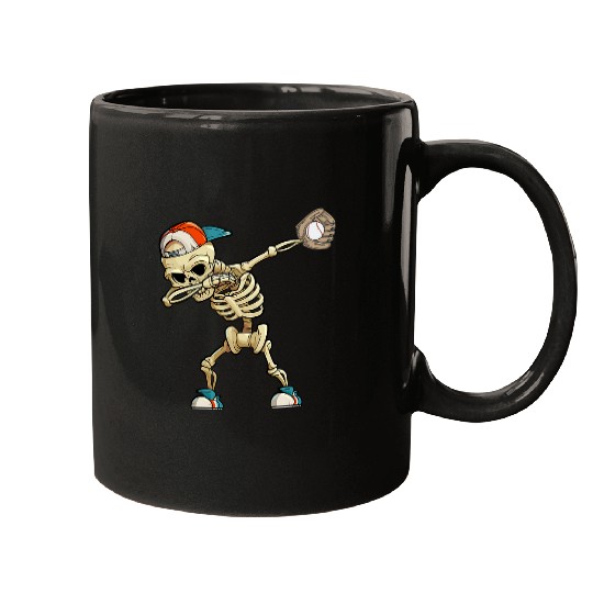 Sport Baseball Expert Spooky Scary Skeletons Baseball Player Mugs