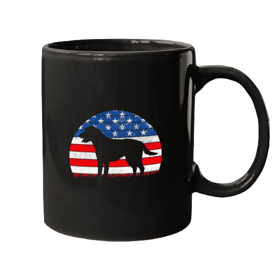 Labrador Pet Black Labrador USA American Flag Yellow Lab 4th of July Mugs
