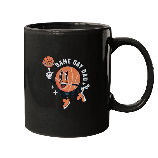 Sport Basketball Game Day Dad Basketball Sports Player Dad Hoops Mugs