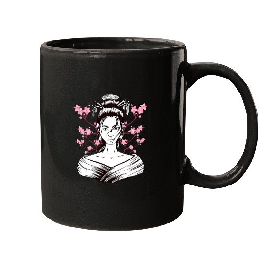 Discover Geisha Girl Sakura Cherry Blossom Japan Art Japanese Mugs