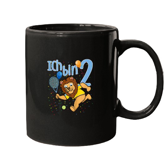 Discover Sport Tennis Lion Gift Kids Second Birthday Boy Tennis Lion Ich Bin Zwei Mugs