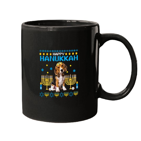 Beagle Pet Chanukah Jewish Ugly Hanukkah Sweater Pajama 1 Mugs