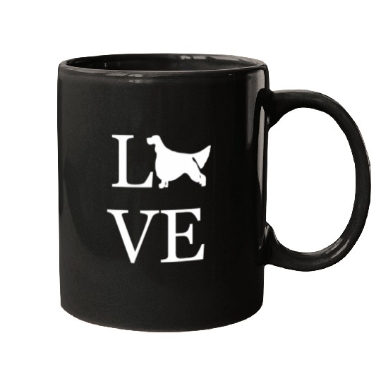 English Setter Pet I Love English Setter Silhouette Dog Love White Graphic Pet Mugs