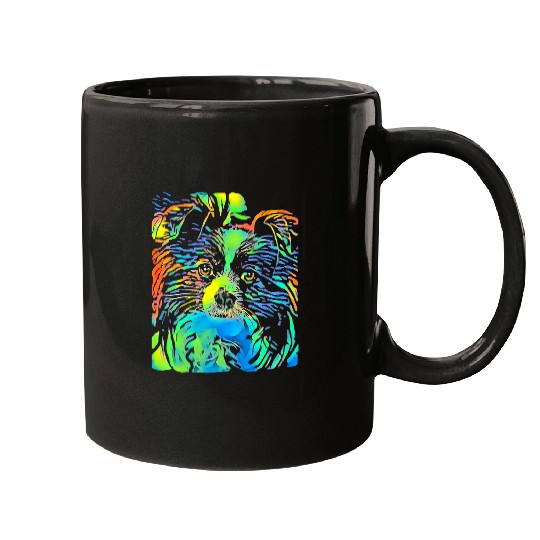 Papillon Pet Face Puppy Pop Art Mugs