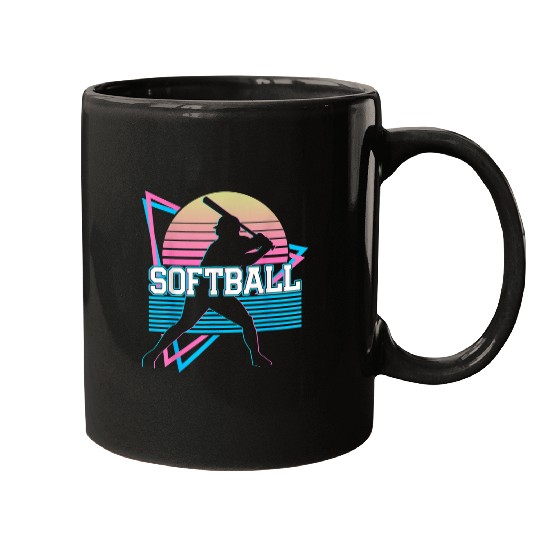 Sport Softball Player Retro softball Coachs softball team Mugs