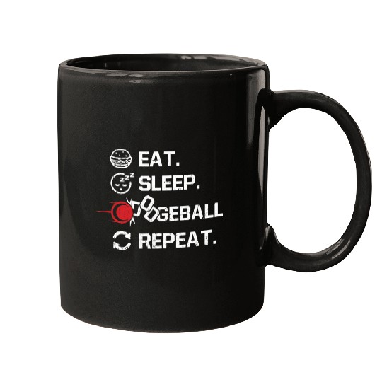 Sport Dodgeball Eat Sleep Dodgeball Repeat Funny Mugs
