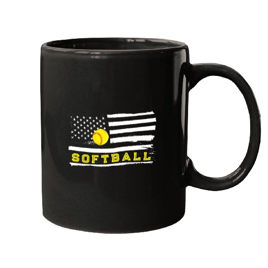 Sport Softball American Flag Softball Team Coachs Softball Competition Mugs