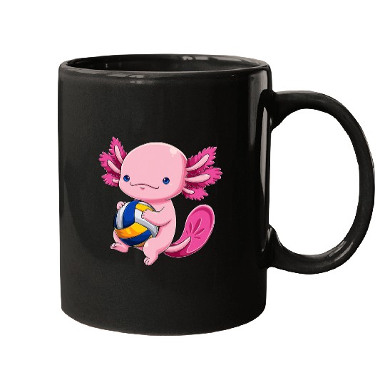 Sport Volleyball Axolotls Volleyball Player Volleylotl Mexican Salamander Fish Axo 8 Mugs