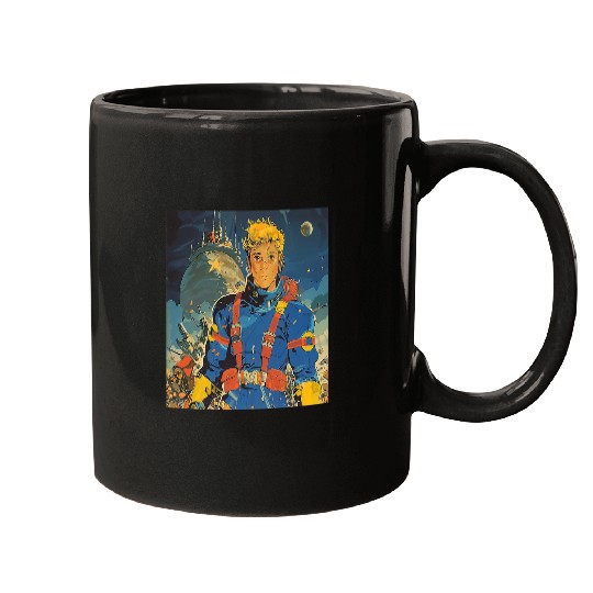 Retro vintages 1950s Space SciFi Comic Book Outer Space Art Mugs