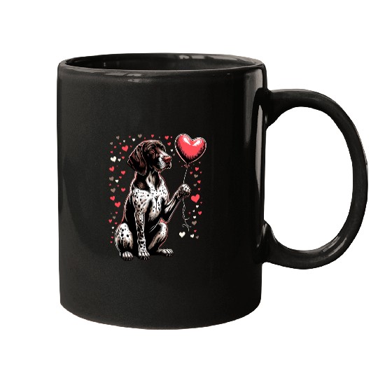 German Shorthaired Pet Dog Valentines Day GSP Owner Mugs