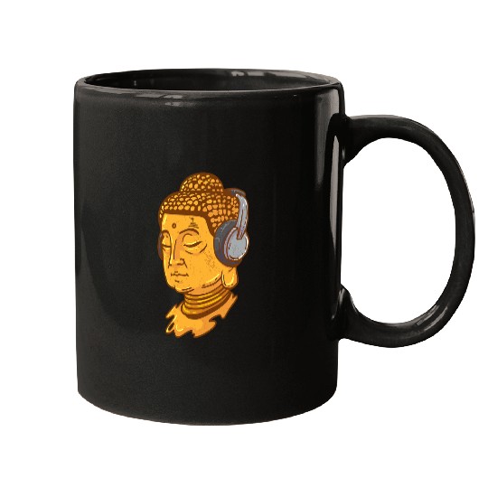 Buddha Headphone Buddhist Monk DJ Mugs
