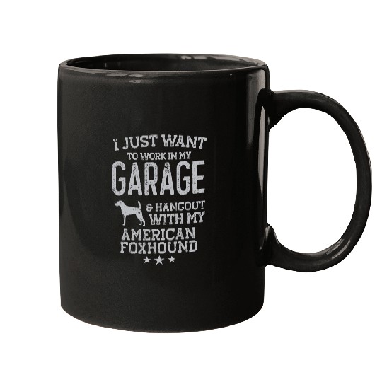 Foxhound Pet Dad Car Garage Hangout Men Mugs