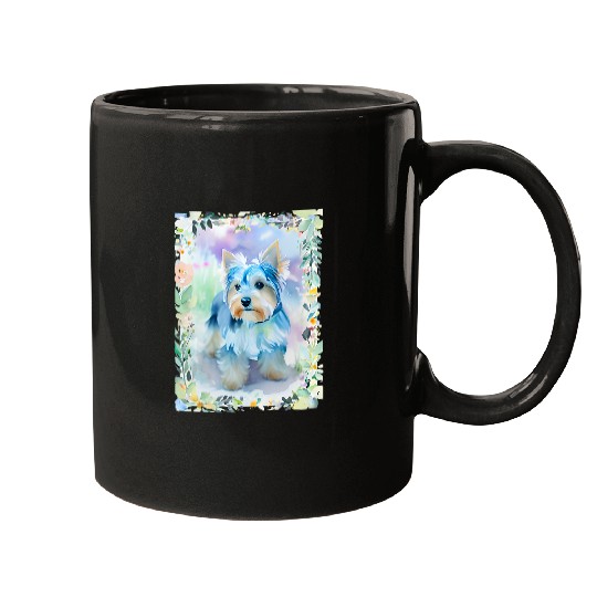 Yorkshire Terrier Animal Nature Flowers 2 Colorful Gift Mugs