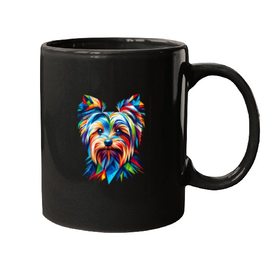 Colorful Geometric Yorkshire Terrier Yorkie Dog Puppy Lover Mugs