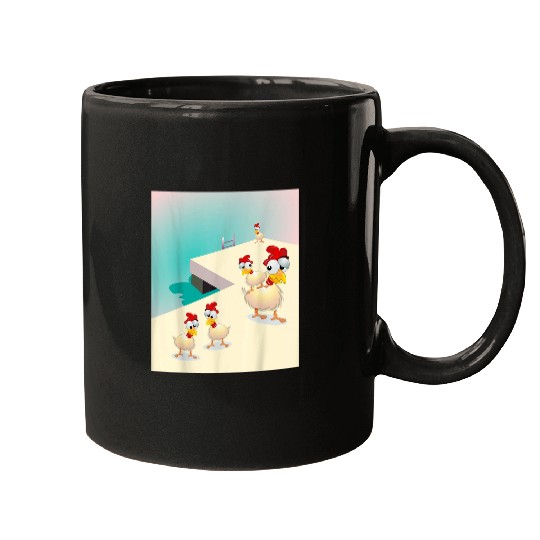 CHICKEN SUMMER FAMILY VACATION BEACH Mugs
