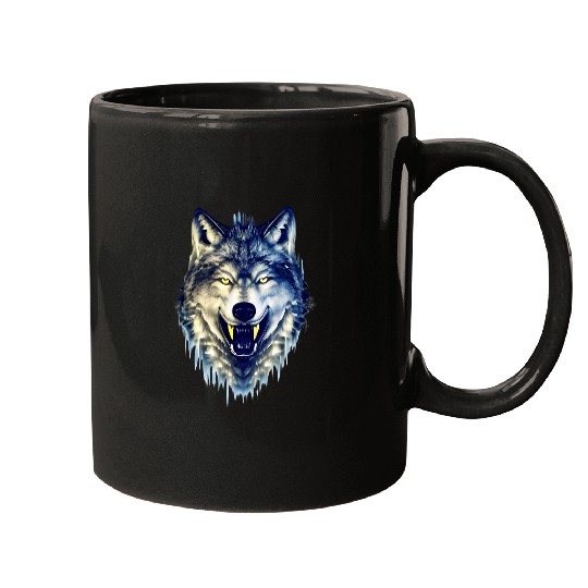 Coyote Mammal Splash Art Animal Face Mugs