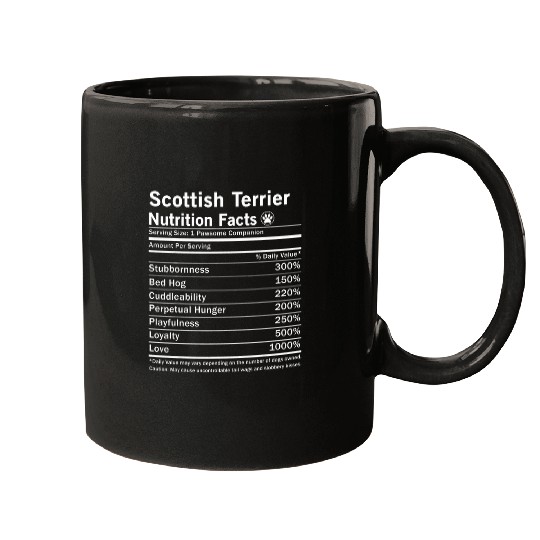 Scottie Dog Nutrition Facts Funny Scottish Terrier Mugs
