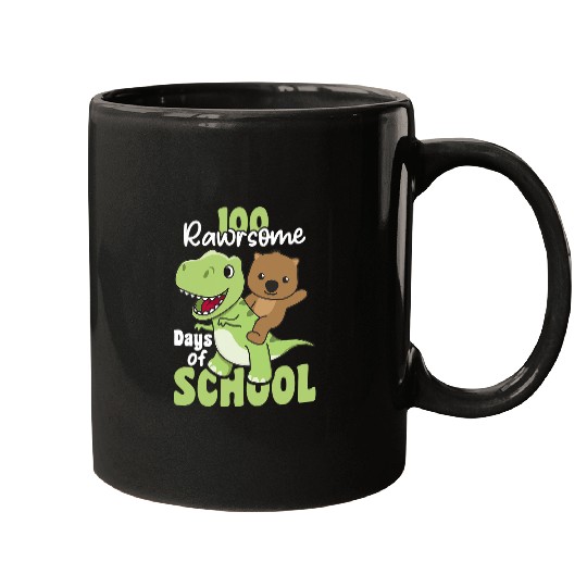 Dinosaur Pet 100 Rawsome Days Of School Wombat Trex 100 Days Of School Mugs