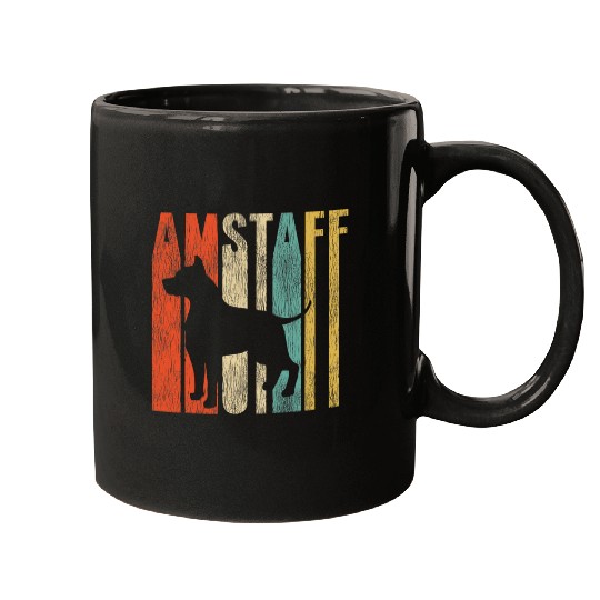 AmStaff Retro 1970s Dog American Staffordshire Terrier Mugs