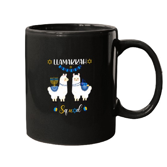 Llama Pet Family Hanukkah Matching Llamakkah Squad Mugs