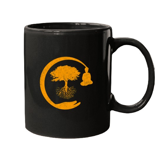 Buddha Monk Namaste Praying Pray Hand Happy Tree Buddhism 21 Mugs