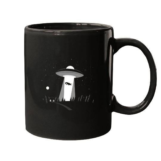 Alligator Pet Aliens Area 51 Spaceship Crocodile in a UFO Mugs