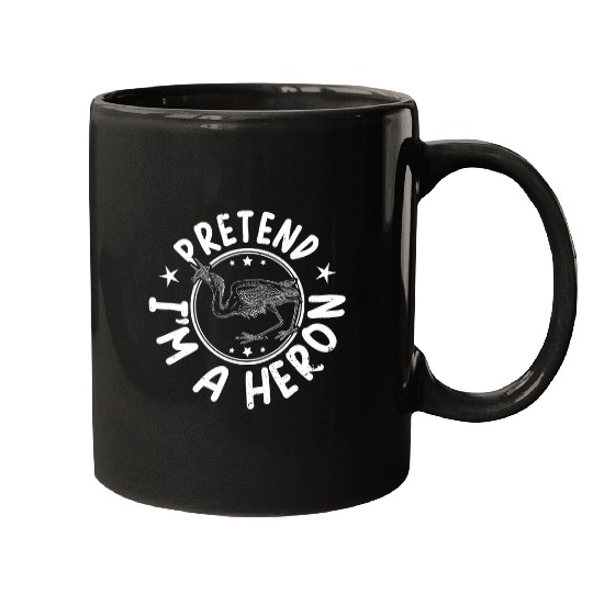 Heron water wildlife birdwatching birder biologist binocular 8 Mugs