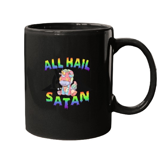 Unicorn Pet Hail Satan Unicorn Death Metal Pastel Goth Mugs